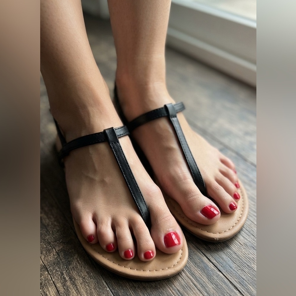 American Eagle | black flip flop flat Sandal | size 6